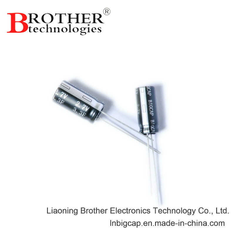 Radial Type 2.7V 3.3f Supercapacitor with High Temperature 85c