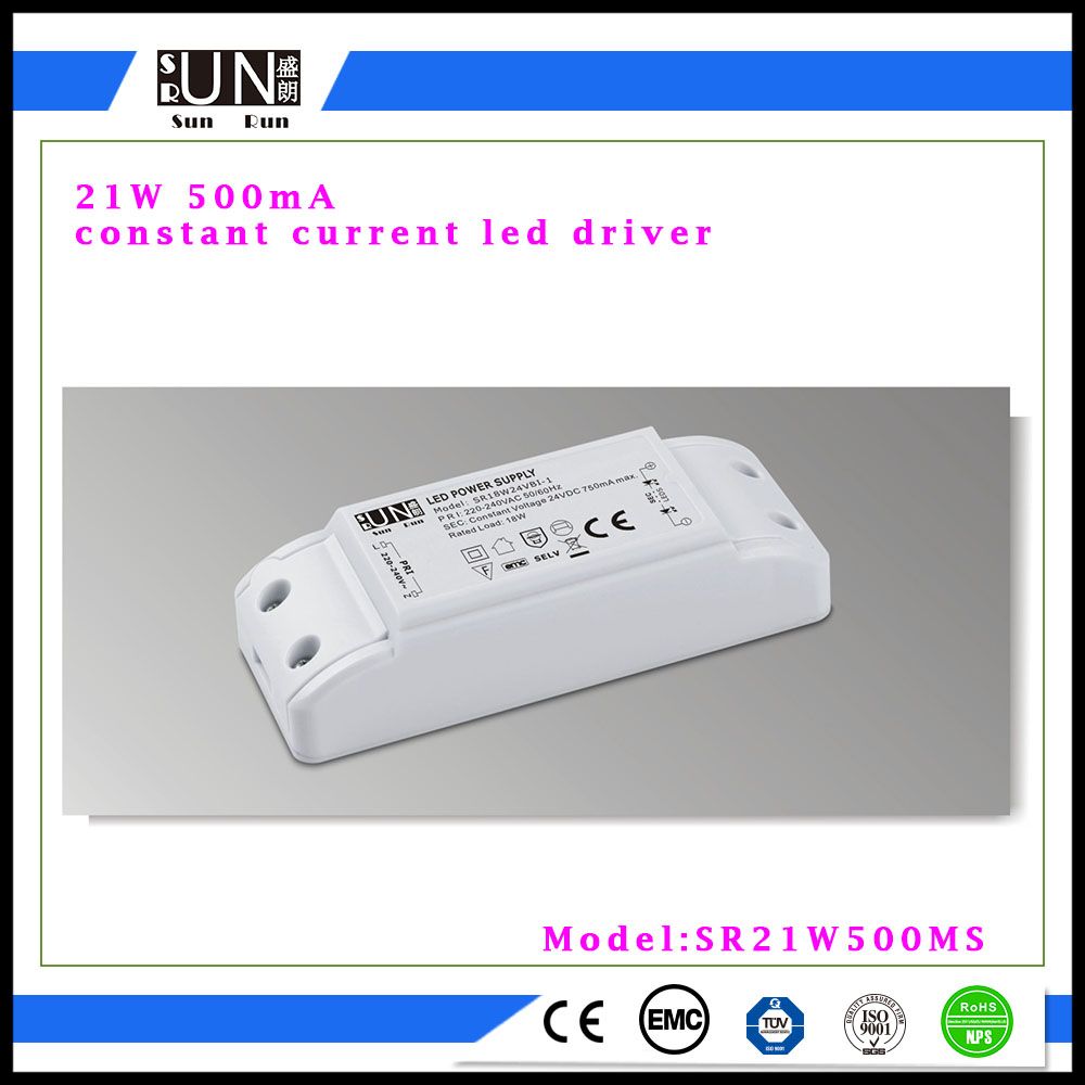 500mA Output 27V-42V 21W LED Power Supply, COB LED Chip, LED Fitting, 21W 24W LED Panel Driver, for LED Down Light
