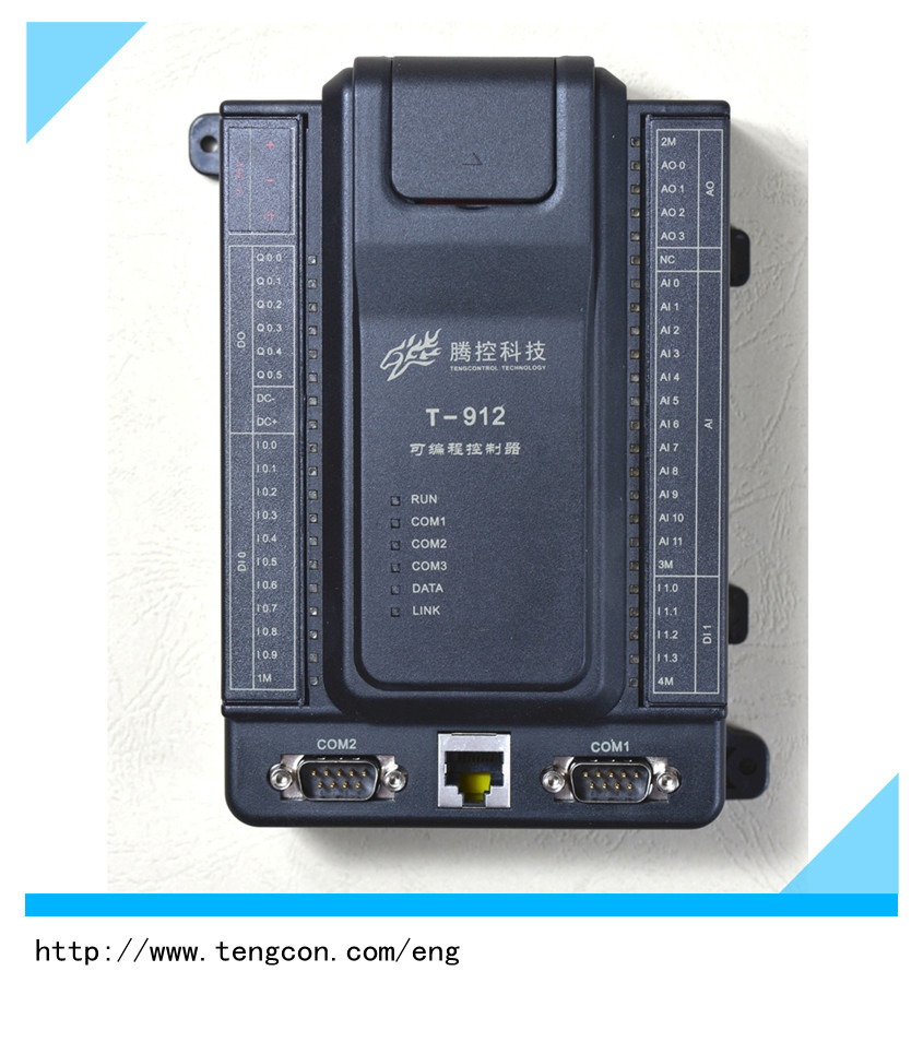 Transistor Output PLC Tengcon T-912 with 16bit a/D Modbus/TCP PLC Controller