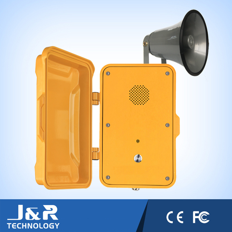 J&R Weatherproof Telephone, Loudspeaker Broadcasting Telephone with Horn