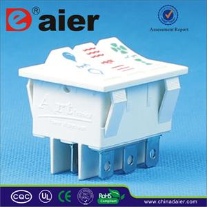 White 3pole 16A Rocker Switch 250V T125 R11