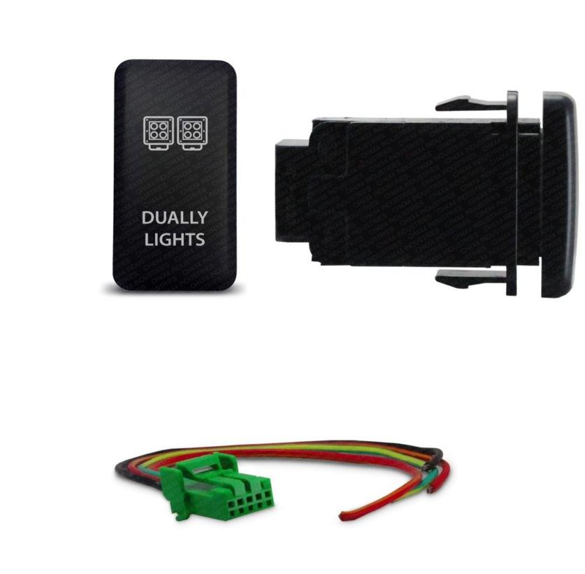 Toyota Push Button Switch Dual LED Lights Button Switch 12V-24V