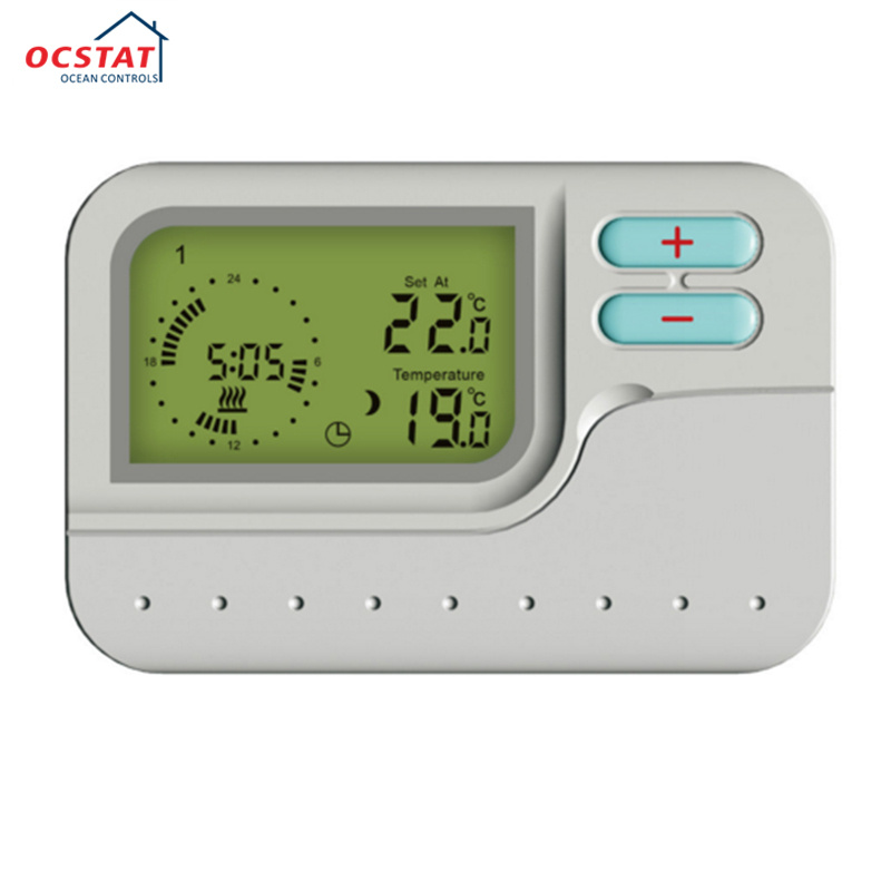 LED Blue Backlight Water Heating Room Thermostat with HVAC System