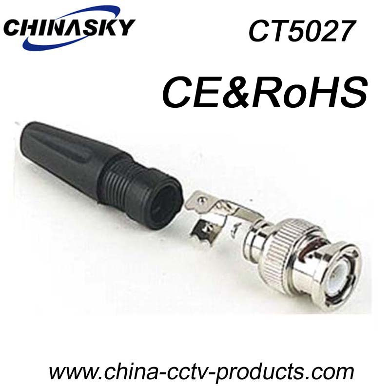 CCTV Male Solderless BNC Connector for Rg59 Cable with Boot, 6.1mm (CT5027)