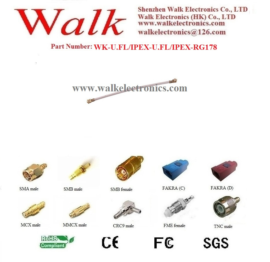 U. FL U. FL Rg178 Cable, Ipex Cable, U. FL Connector Cable, U. FL Cable