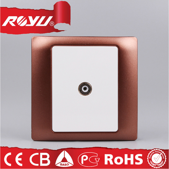 Wooden Color PC Material TV Television Socket