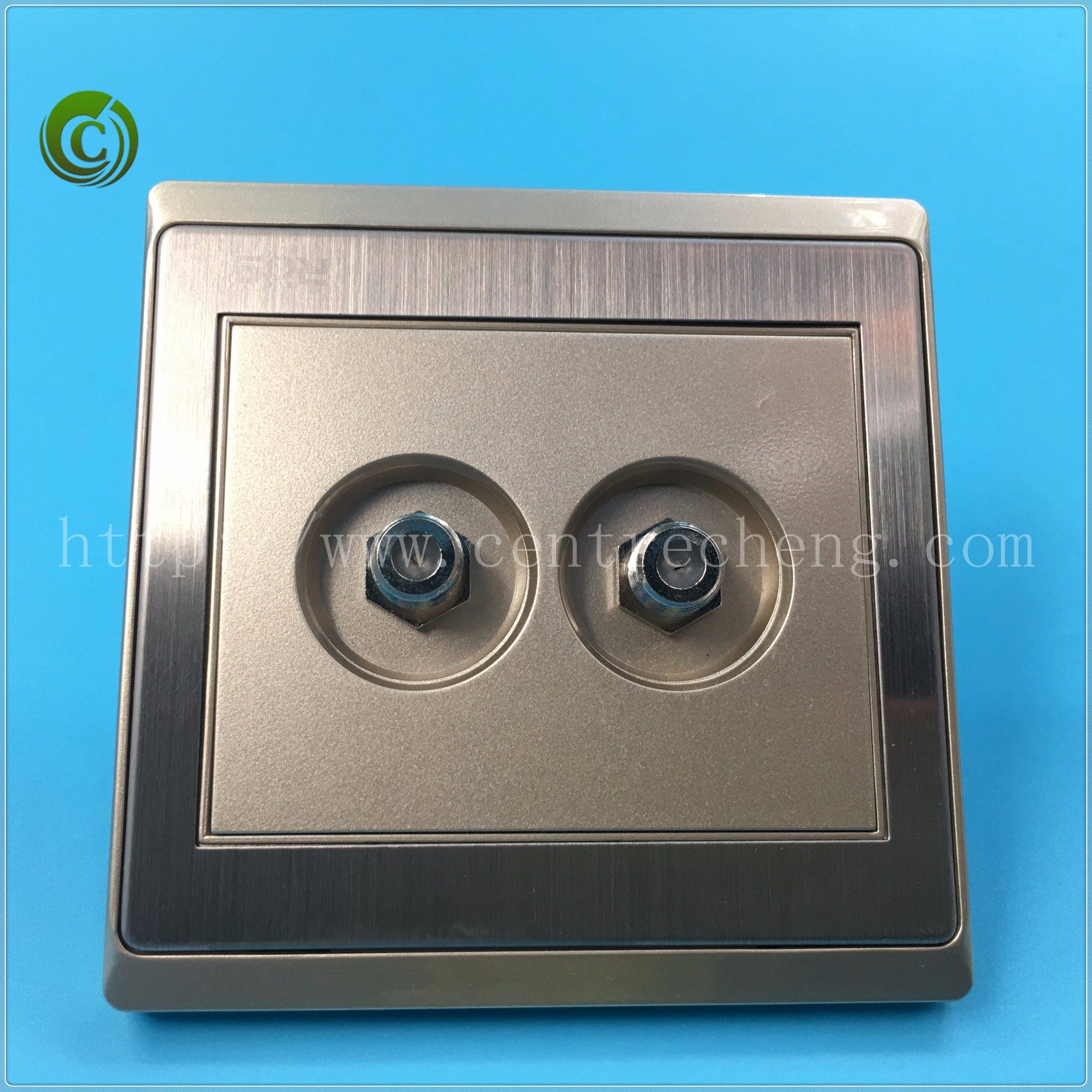 Two Broadband TV Socket Golden