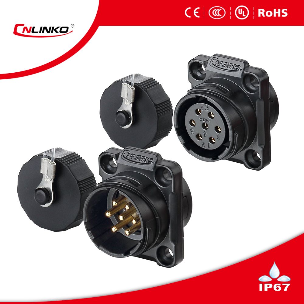 Cnlinko 5pin Circular Connector Plastic Plug and Panel Mount Socket