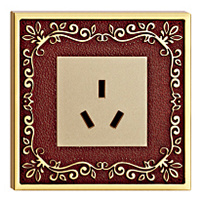 Brass Faceplate Wall Power Point with Classic Patterns