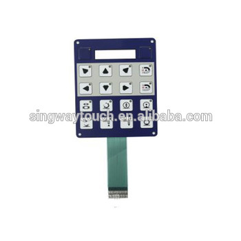 Membrane Graphic Overlay Control Panel with LED Window and Embossed Buttons