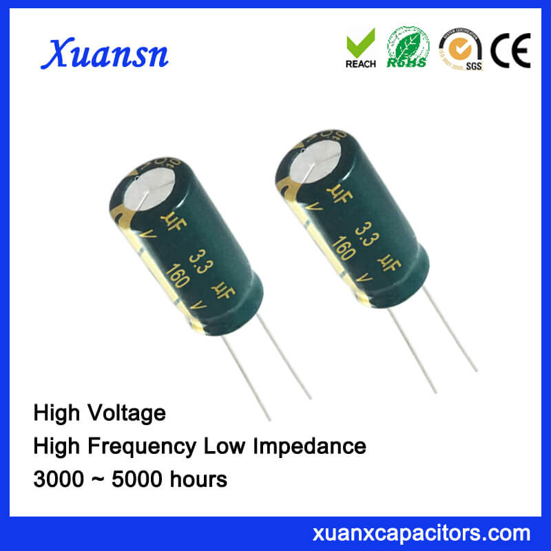 High Frequecy 3.3UF 160V 5000hours Aluminum Electrolytic Capacitor