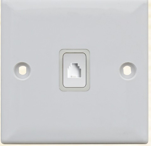 British Standard One Gang Internet/Telephone Socket