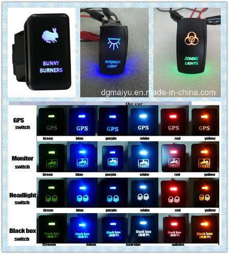 12V IP68 Brand Auto /Boat Laser Engraved Rocker Switch