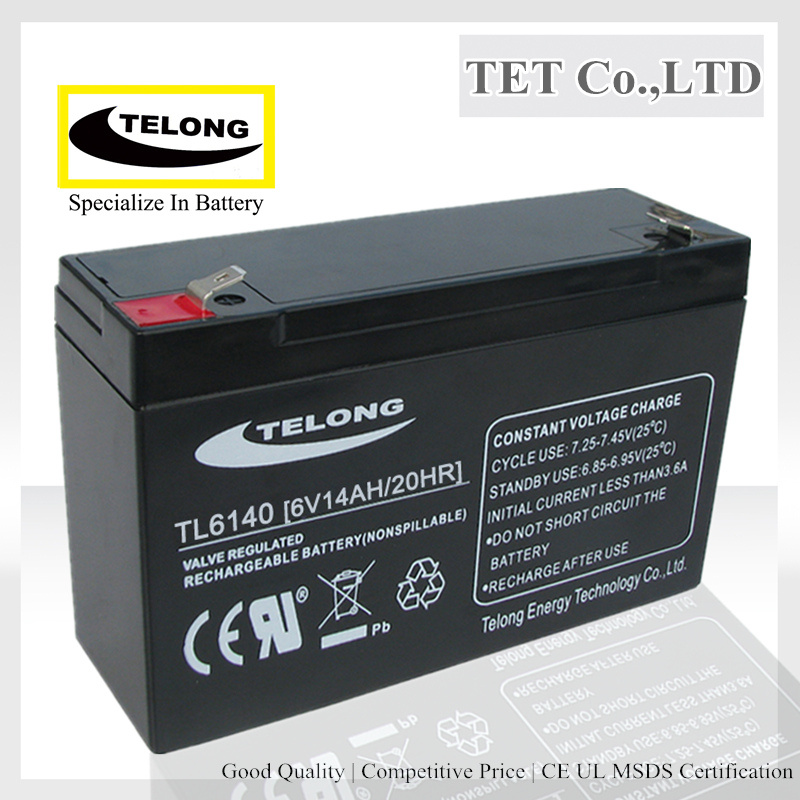 Sealed Lead Acid Battery 6V14ah with UL CE RoHS