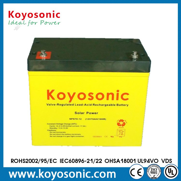 Rechargeable Deep Cycle Gel Solar Power Battery 12V 70ah