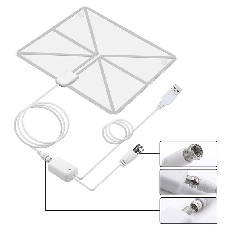 White Digital Antenna with Amplifier for HDTV Use Cjh258A