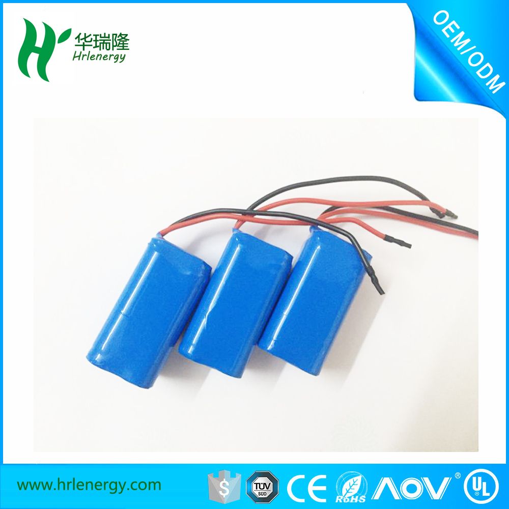 Cylindrical 14500 Li-ion Battery 7.4V 800mAh Cells Pack
