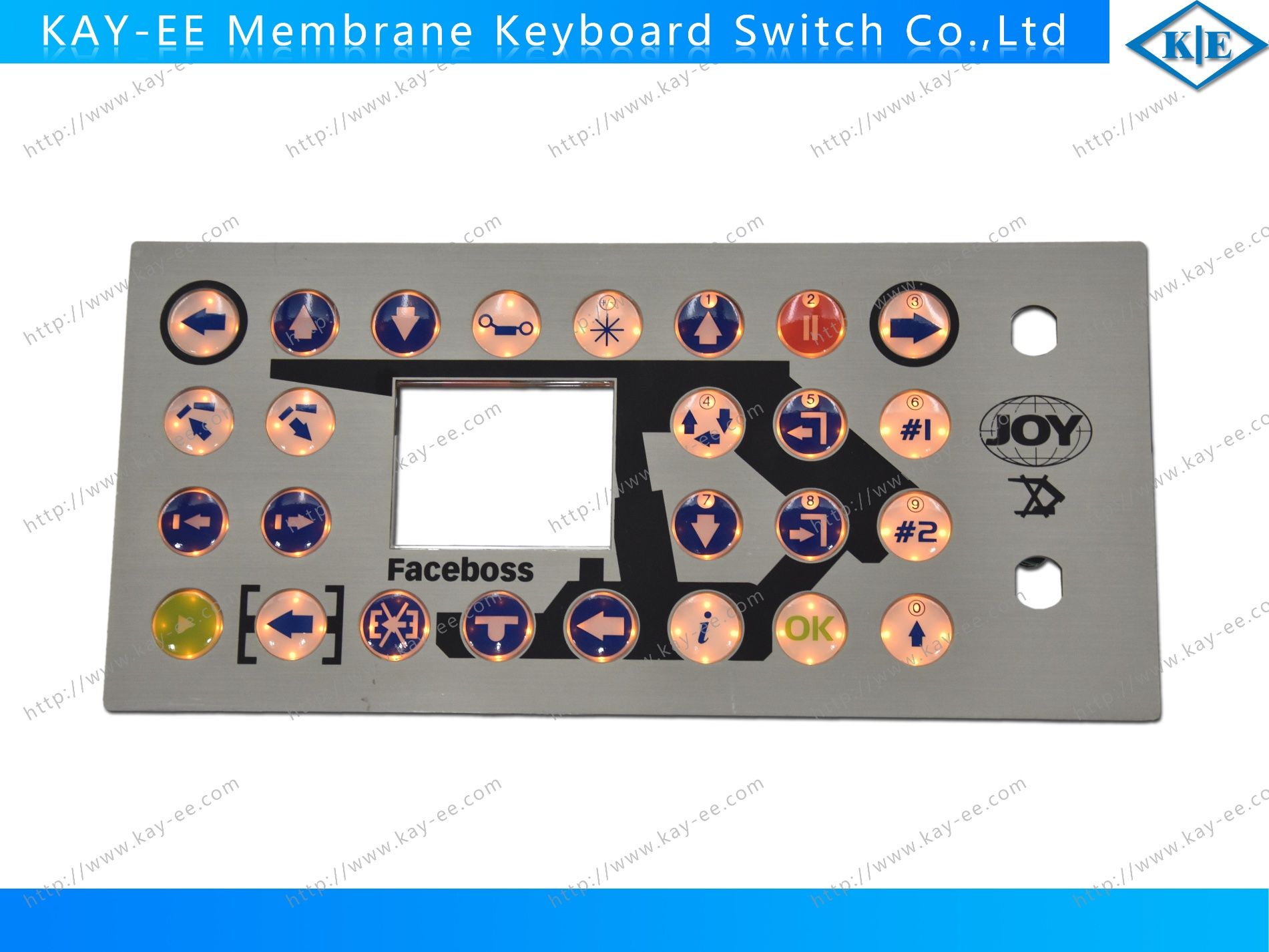 LED Membrane Keypad Control with Resin Rubber Buttons