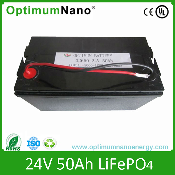 24V 50ah UPS Lithium LiFePO4 Battery with CE, UL