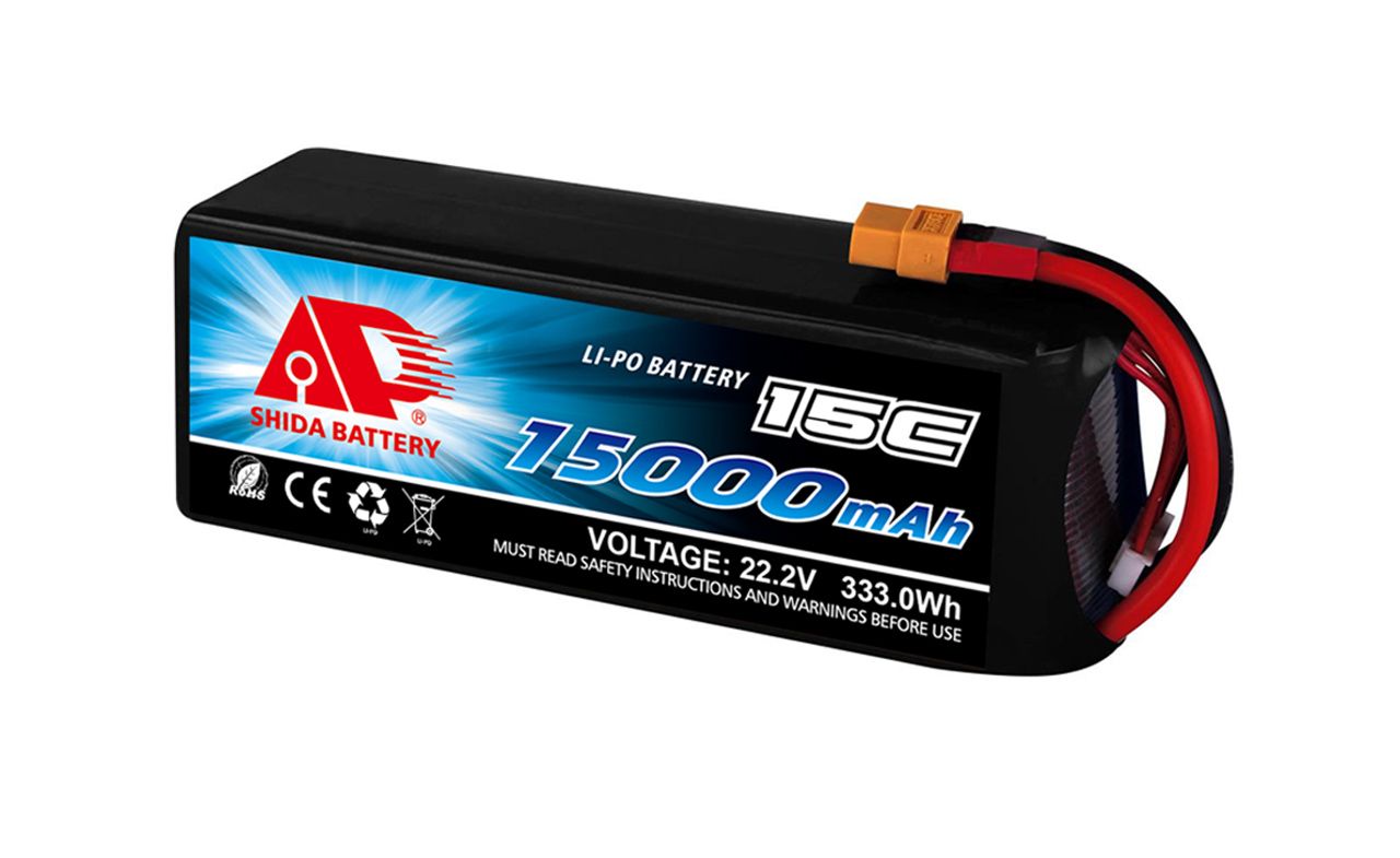 15000mAh 22.2V Lithium Polymer Battery for Farming Drone Uav