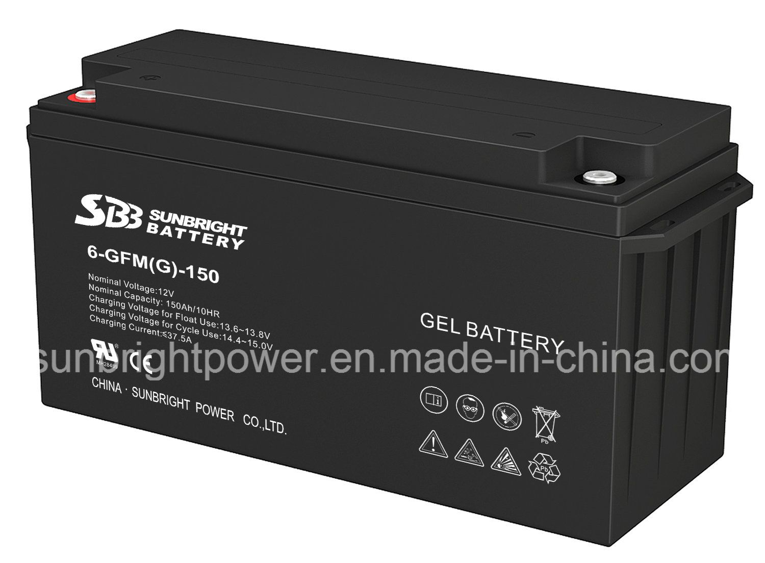 SBB 12V150ah Solar Power Gel Deep Cycle Battery with Ce UL