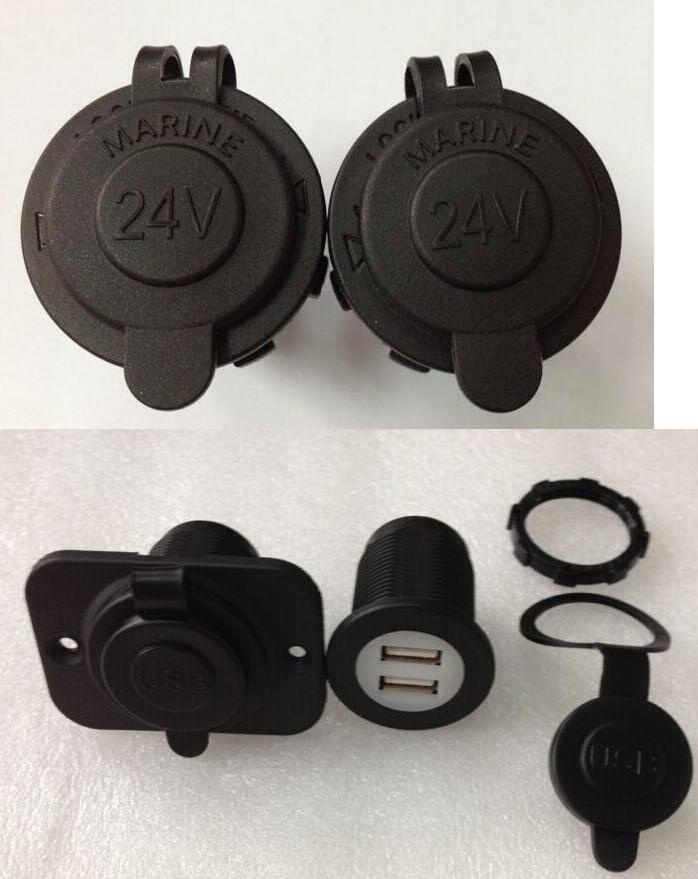 Narva Flush Mount Socket 2 USB Port Socket Marine Carvans