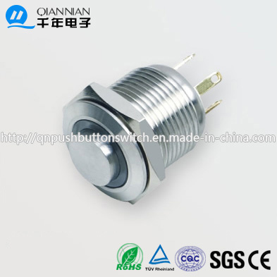 16mm 1no Resetable High Flat Ring Illuminated IP65 Ik08 Push Button Switch
