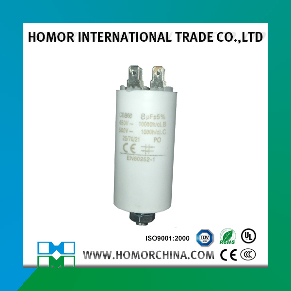 Cbb60 Series AC Motor Capacitor 8UF 450V