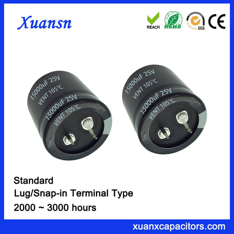 15000UF 25V 105c Aluminum Capacitor Snap in