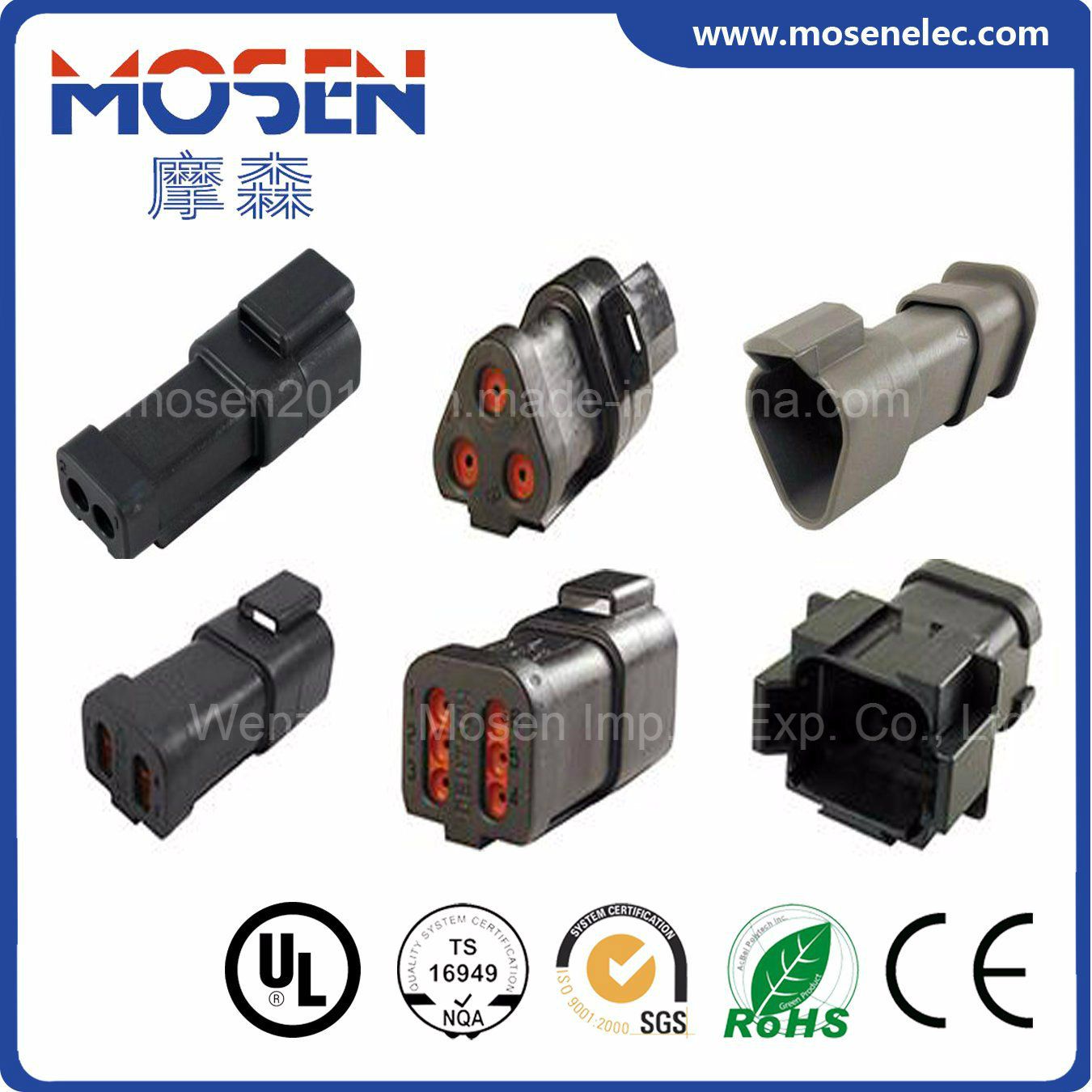 Deutsch Automotive Wiring Connector Dt04-2p-E005 Dt04-3p-E005 Dt04-3p-E008 Dt04-4p-E005 Dt04-6p-E005 Dt04-8p-E005