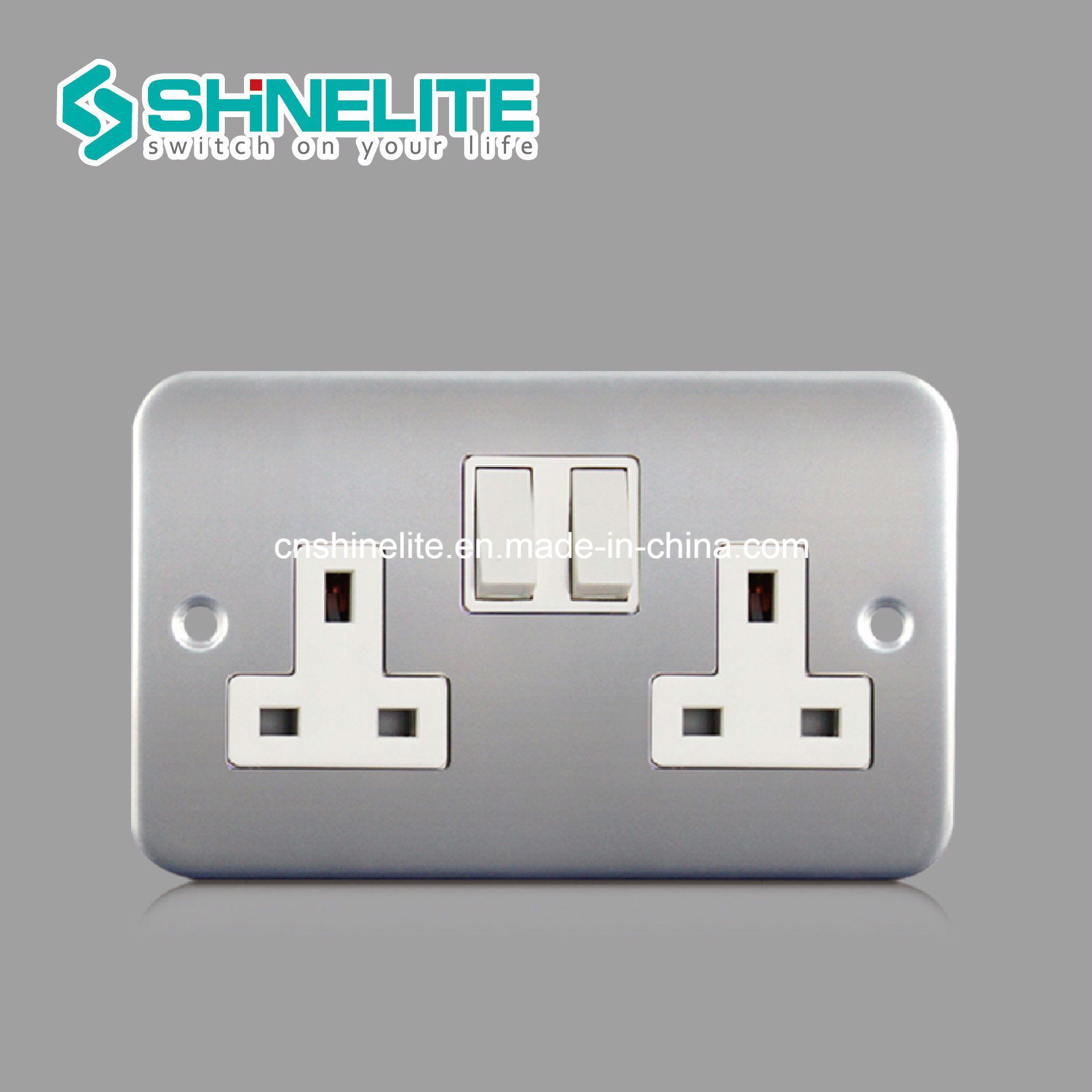 Ce Certificate 13A 2gang Switched Socket Double Pole OEM