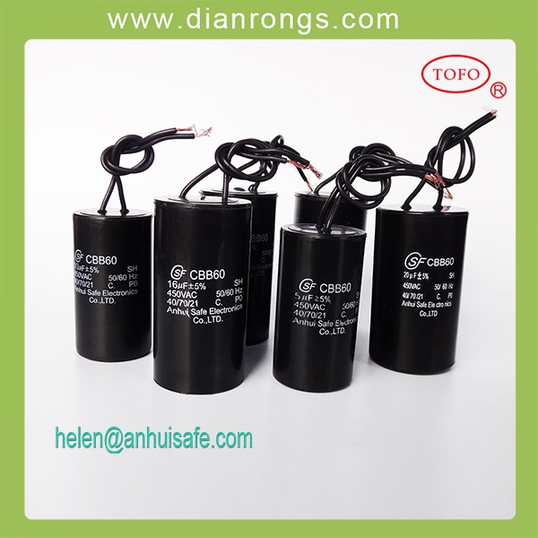 Cbb60 Sh 16UF 450V 50-60Hz Capacitor