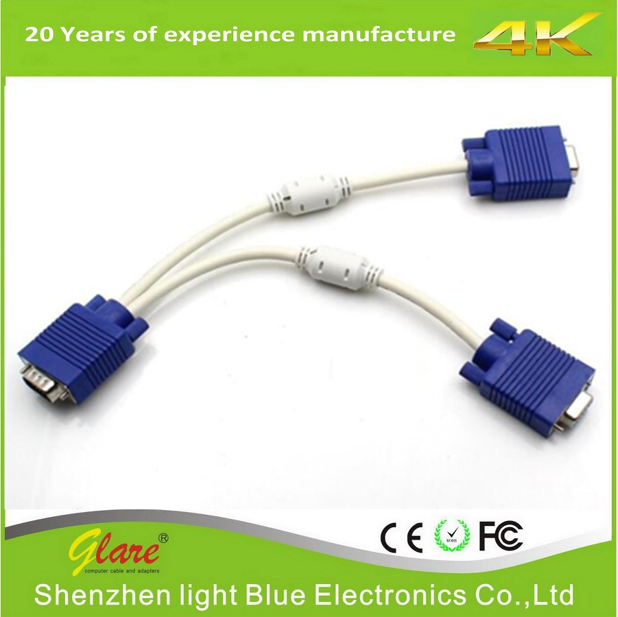 Factory Supply 1FT VGA Monitor Y Splitter Cable