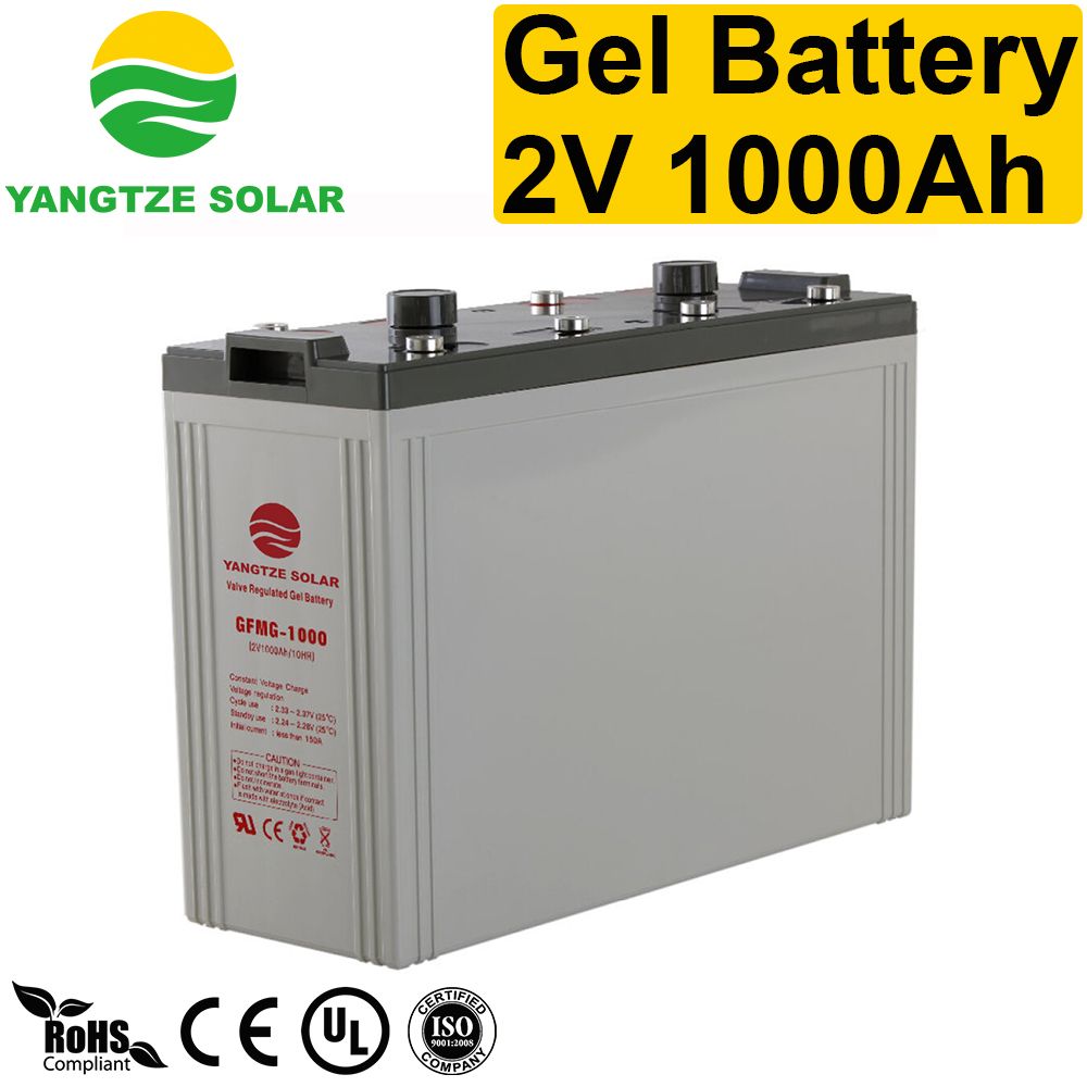 Top Standard Gel Deep Cycle Solar Battery 2V 1000ah