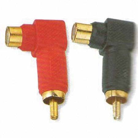 Right Angled RCA Male to Female Connector Adaptor
