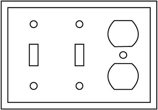 3-Gang 2-Toggle 1-Receptacle Device Combination Wallplate