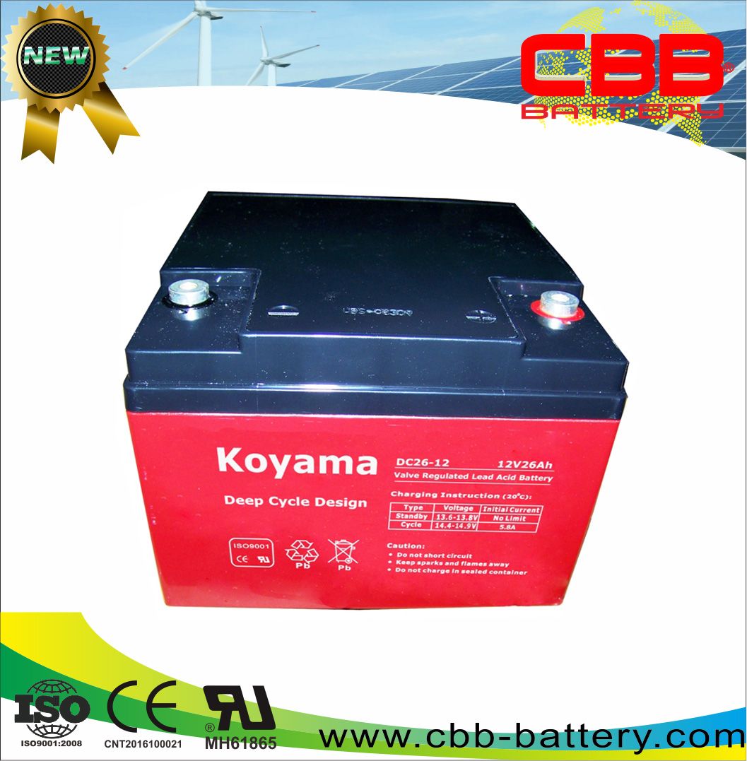 Deep Cycle Battery 12V 26ah for Renewable Energy Systems DC26-12