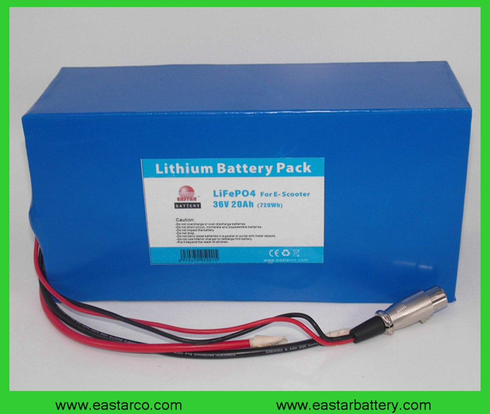 Rechargeable 36V 20ah Lithium LiFePO4 Battery Pack with Ce Approved