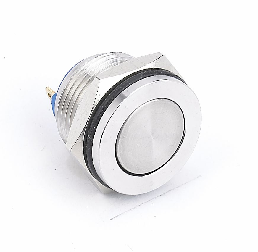 16mm Hyperplane Flat Round Vandal Metal Push Button Switch