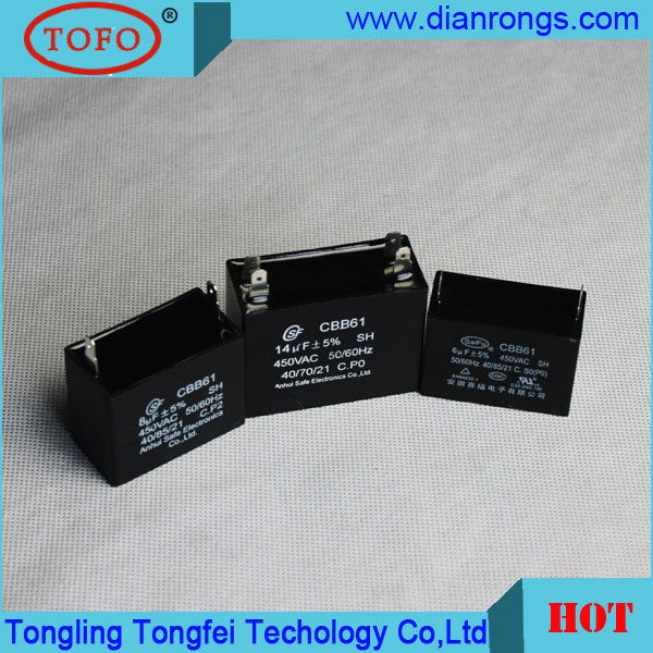 Lead Cbb61 Capacitor 2.5UF 450V AC Motorcapacitor