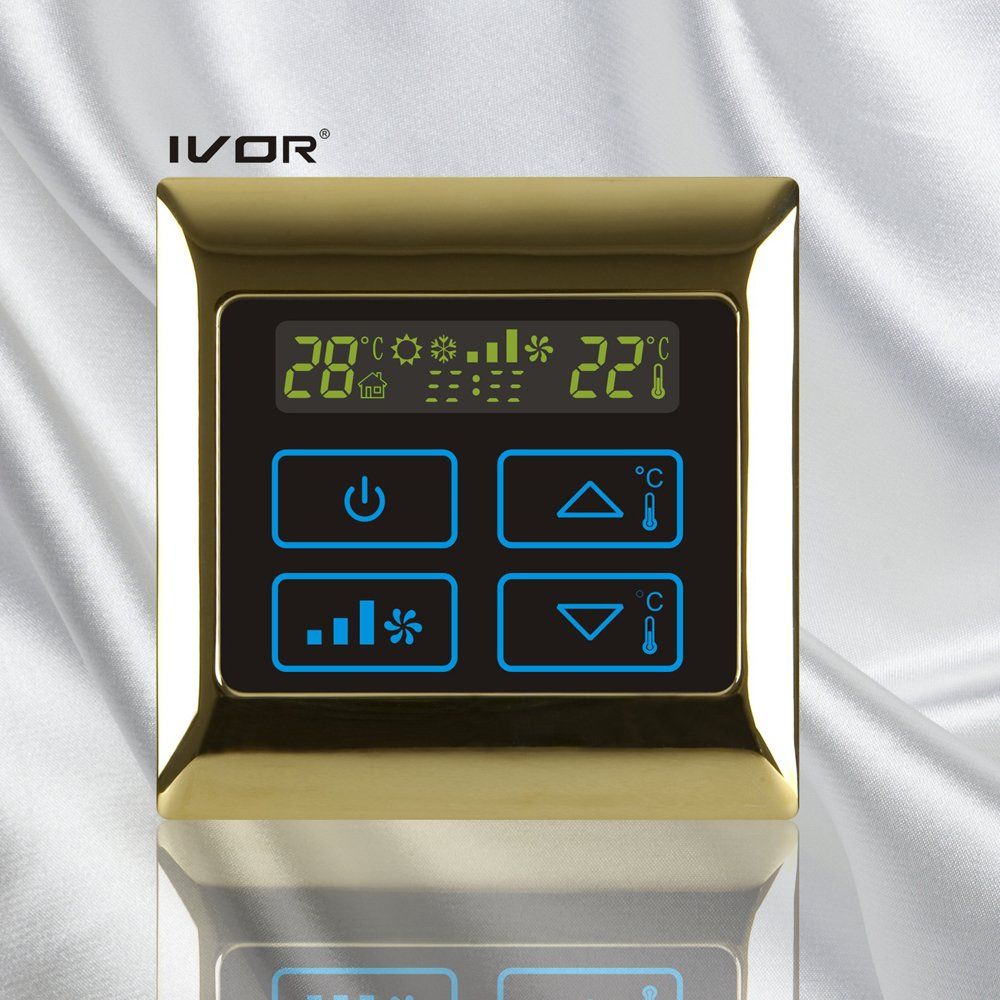4-Pipe Air-Conditioner Thermostat Touch Switch in Metal Frame (SK-AC2000B-4P-N)