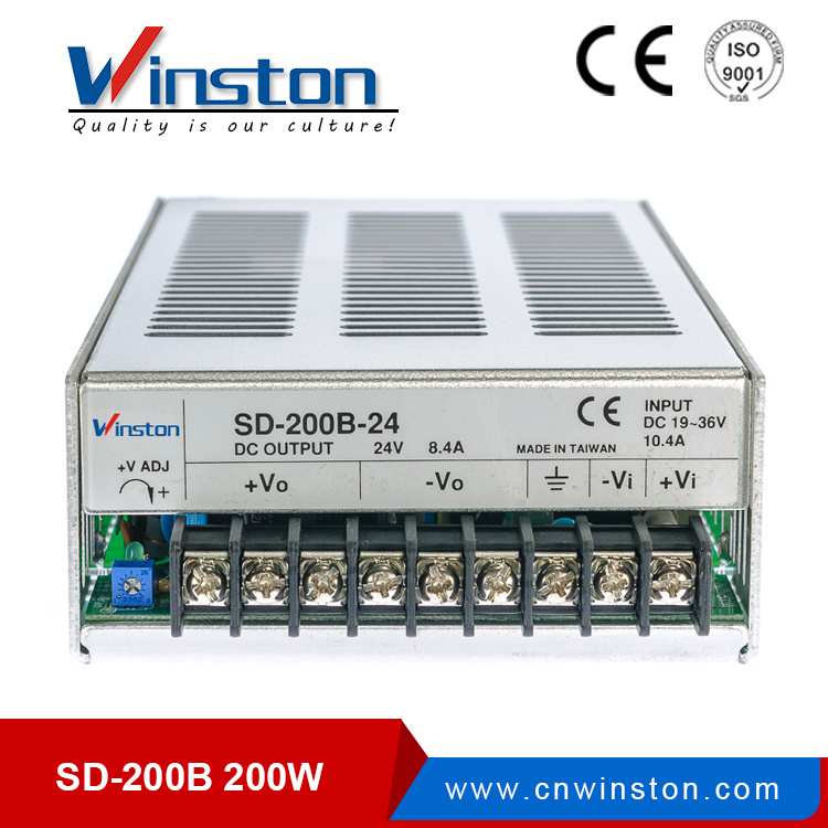 5VDC 34A, 12VDC 16.7A, 24VDC 8.4A, 48VDC 4.2A 200W DC to DC Converter (SD-200 Series)