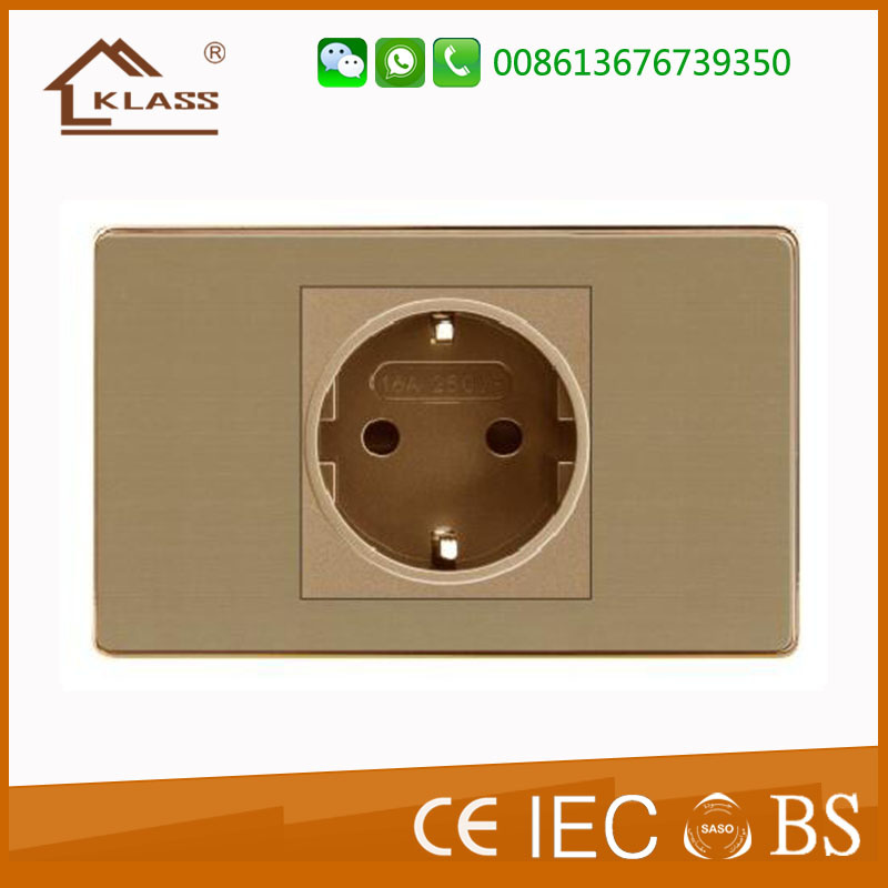 Metal Stainless Steel German Remote Control Schuko Sockets