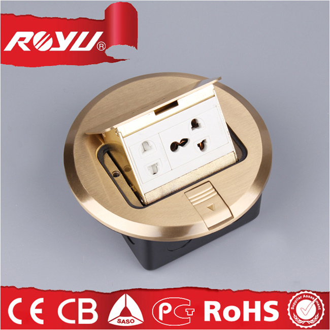 Round Shape Copper Material Universal Raised Floor Plugs Socket