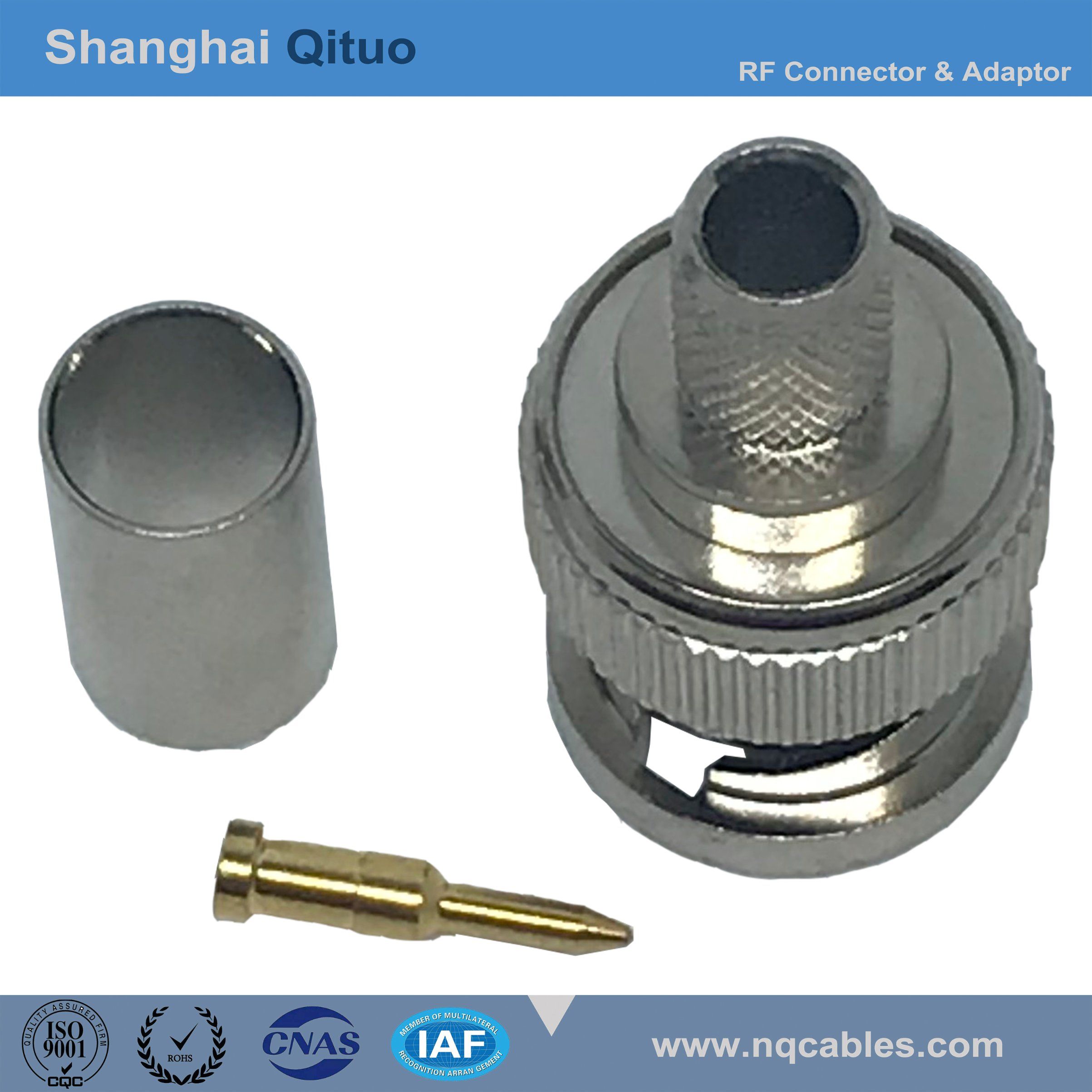 RF Connector BNC Straight Male Plug Crimp for Rg-59u (BNC-J-C-4, -3, -1.5, -7) (4 kinds)