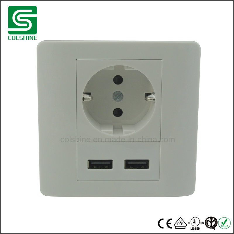 German Style 5V 2A USB Multi Electrical Wall Plug Socket