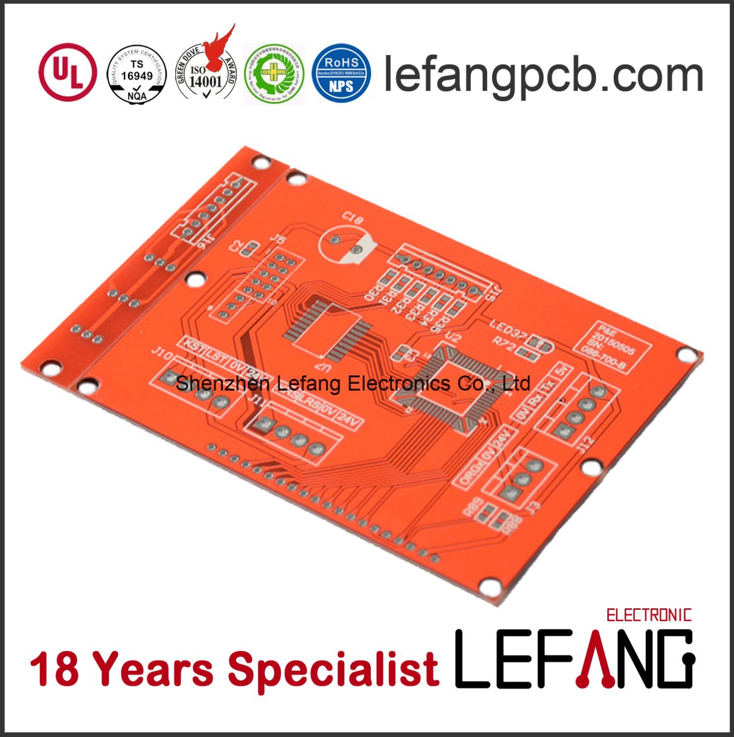 PCB Layout PCB Prototype with Red Solder Mask