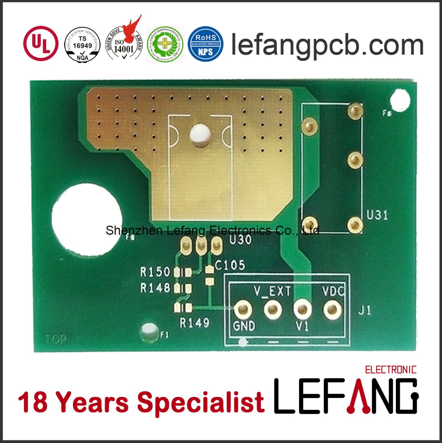 1.6mm Double Sided PCB Board for Consumer Electronics