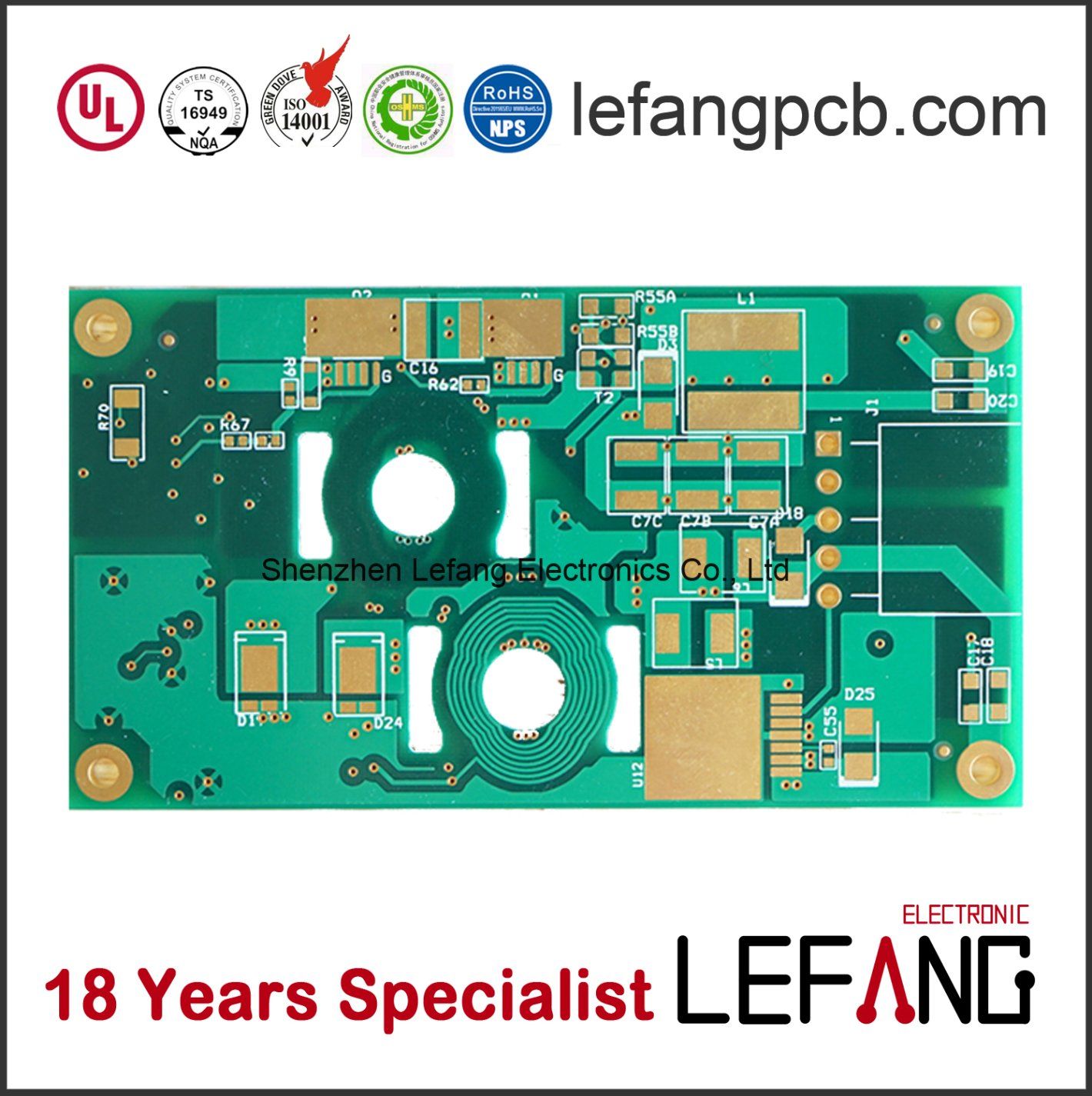 2 Oz Thick Copper Printed Circuit Board PCB Manufacturer