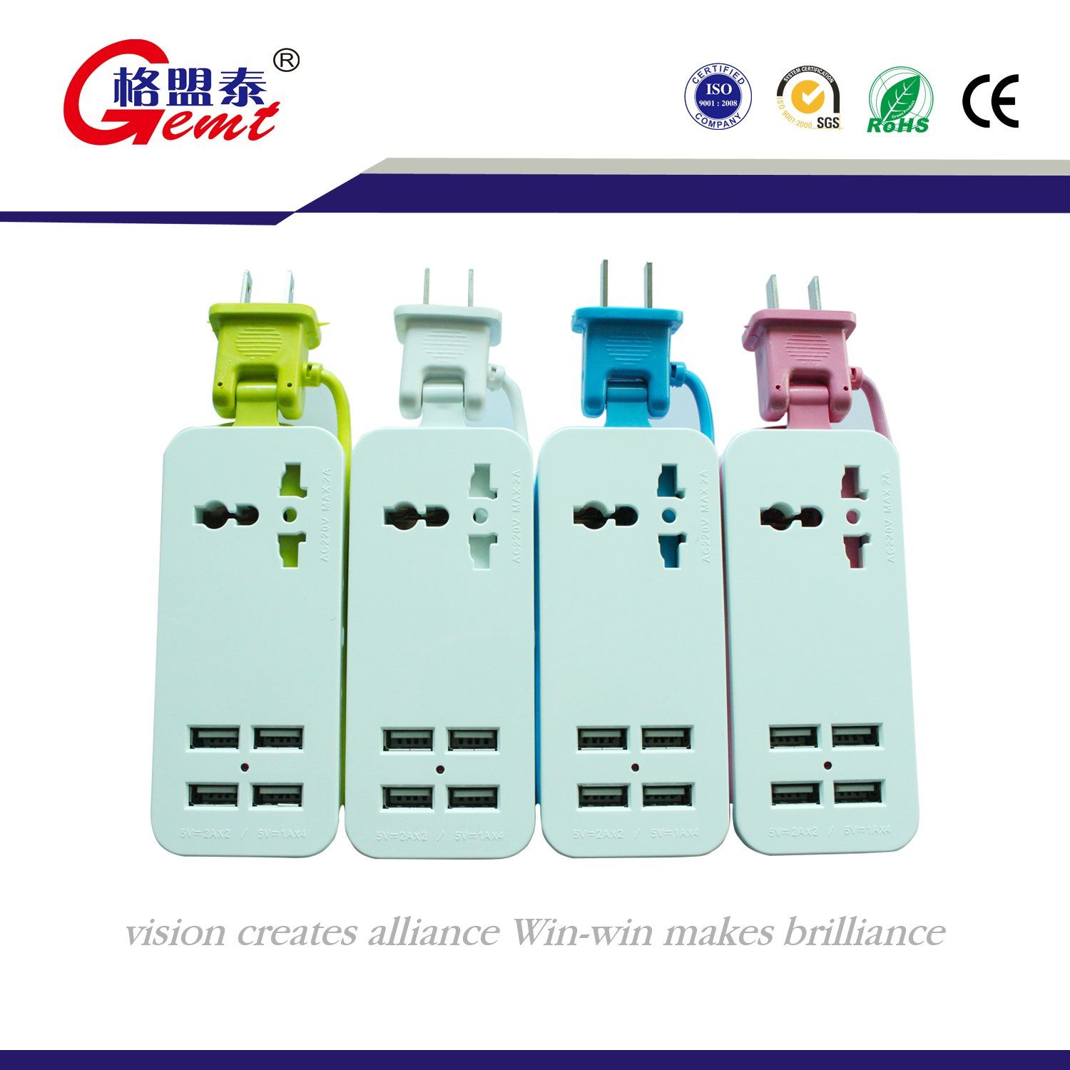 Extension Strip Power Strip with 4USB Outlet